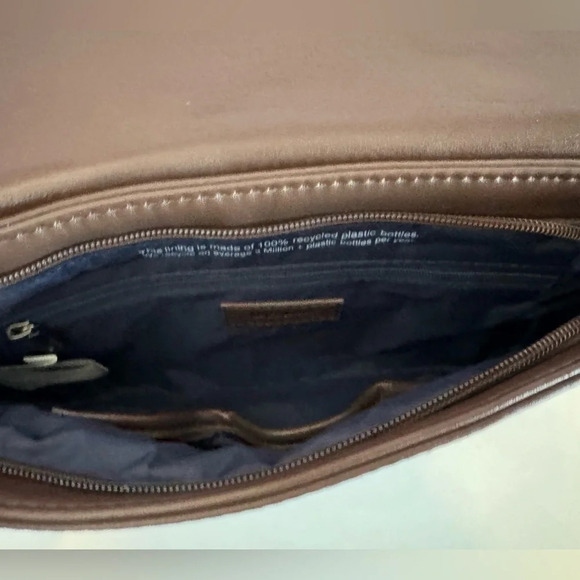 Matt & Nat  Robby clutch bag zipper brown fold over purse vegan leather hand bag - Picture 4 of 5